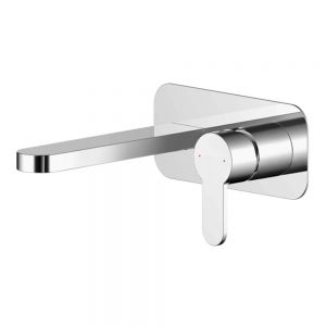 Nuie Arvan Chrome Wall Mounted Basin Mixer Tap with Plate