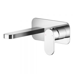 Nuie Binsey Chrome Wall Mounted Basin Mixer Tap with Plate
