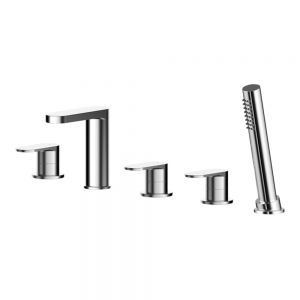 Nuie Binsey Chrome Deck Mounted 5 Hole Bath Shower Mixer Tap