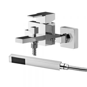 Nuie Sanford Chrome Wall Mounted Bath Shower Mixer Tap