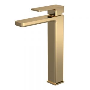 Nuie Windon Brushed Brass Tall Basin Mixer Tap