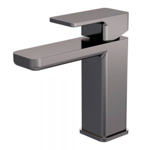 Nuie Windon Brushed Pewter Mono Basin Mixer Tap with Push Button Waste