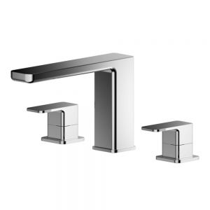 Nuie Windon Chrome Deck Mounted 3 Hole Bath Filler Tap