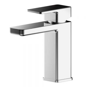 Nuie Windon Chrome Mini Basin Mixer Tap with Push Button Waste