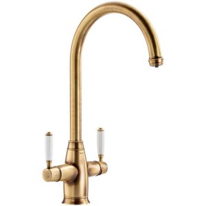 Abode Pronteau Protrad Antique Brass 4 in 1 Boiling Hot and Filtered Cold Water Kitchen Mixer Tap and Tank