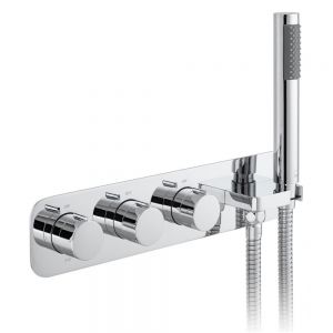 Vado Altitude Chrome Three Outlet Thermostatic Shower Valve with Integrated Mini Kit