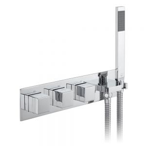 Vado Notion Chrome Three Outlet Thermostatic Shower Valve with Integrated Mini Kit