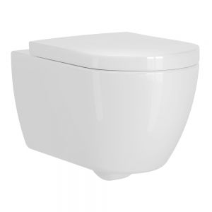 Tissino Davoli Gloss White Rimless Wall Hung Toilet Pan with Seat