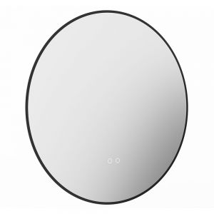 Tissino Terzo Matt Black 800mm Circular LED Bathroom Mirror