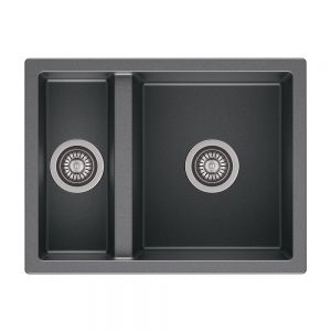 Reginox Toulon Grey Silvery 1.5 Bowl Granite Kitchen Sink 600 x 460mm