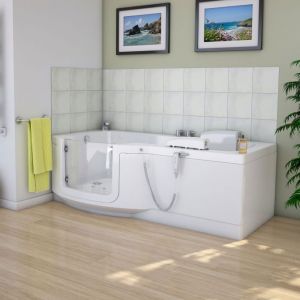 Indiana 1700 Easy Access Walk In Shower Bath with Glass Door and Powered Seat