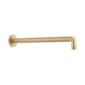 Crosswater MPRO Industrial Unlaquered Brushed Brass 330mm Wall Mounted Shower Arm