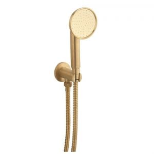 Crosswater MPRO Industrial Unlaquered Brushed Brass Single Function Shower Kit