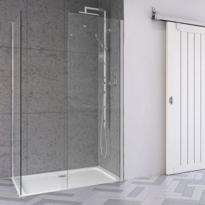 Aqata Design Solutions Matt Black DS405 1200 x 900 Wetroom Corner Shower Enclosure