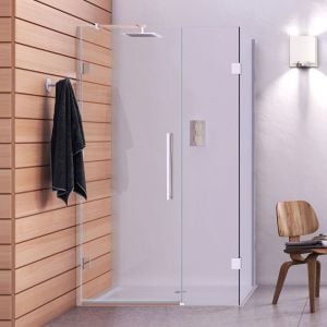 Aqata Design Solutions DS458 1100 x 760 Hinged Door and Inline Panel Corner Shower Enclosure