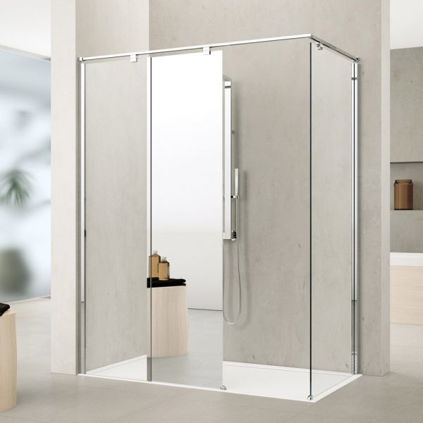 Novellini Kuadra H12 500 Wetroom Mirrored Shower Enclosure