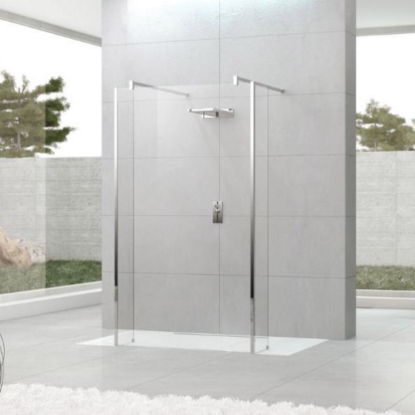 Novellini Kuadra H5 Free Standing 940 Wetroom Shower Panel with Fixed Deflector