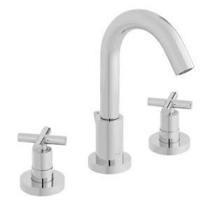 Vado Elements Chrome 3 Hole Basin Mixer Tap with Pop Up Waste