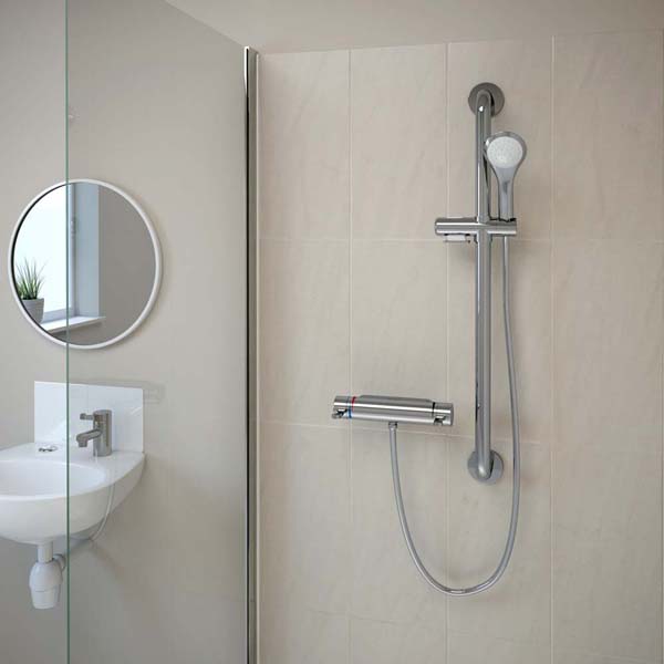 Bristan OPAC thermostatic exposed bar shower valve with Chrome Levers and Fast Fit connections OP SHXVO ISOL EL C #3
