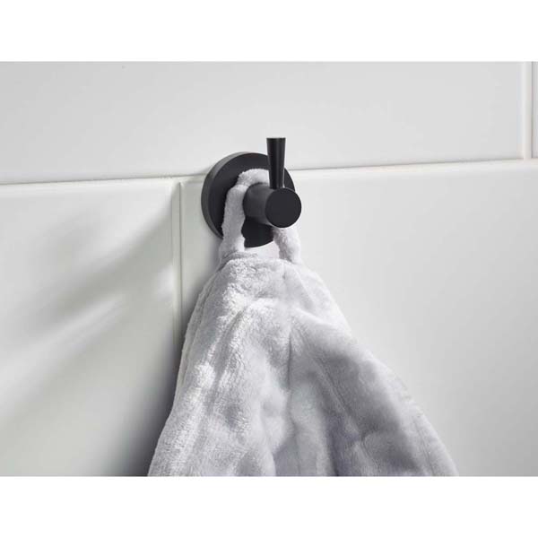 Bristan Black Round Single Robe Hook RD HOOK BLK #3