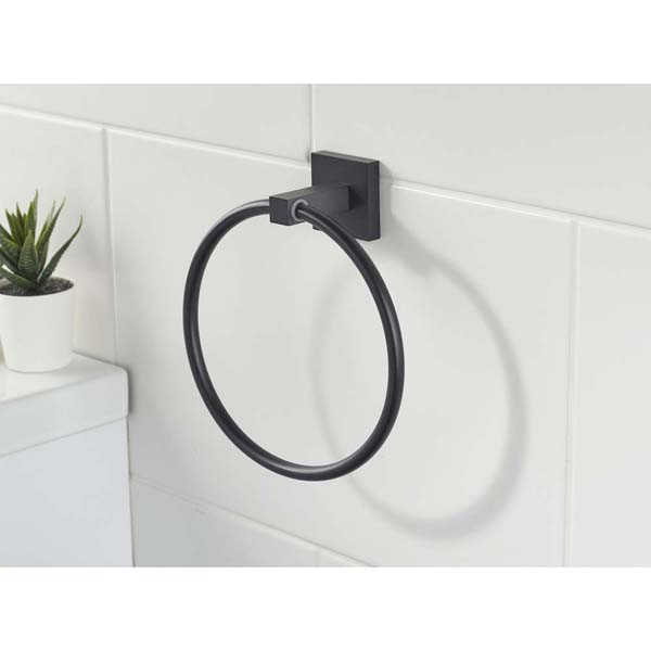 Bristan Black Square Towel Ring SQ RING BLK #4
