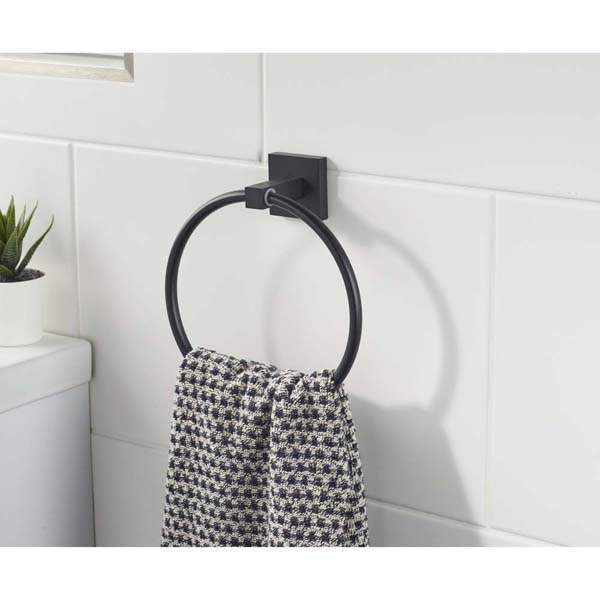 Bristan Black Square Towel Ring SQ RING BLK #3