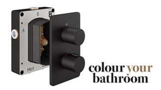 Abacus Matt Black Shower Valves and Accessories