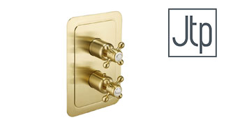 Just Taps Plus Grosvenor Cross Brushed Brass Showers