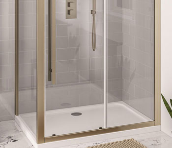 Eastbrook Brushed Brass Shower Doors
