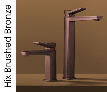JTP HIX Brushed Bronze Bathroom Taps
