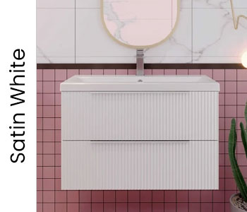Hudson Reed Fluted Satin White Furniture