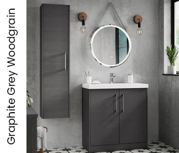 Hudson Reed Juno Graphite Grey Woodgrain Furniture