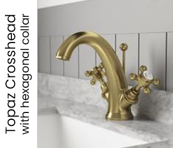 Hudson Reed Topaz Crosshead Hexagonal Bathroom Taps