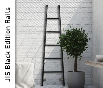 JIS Black Edition Stainless Steel Towel Rails