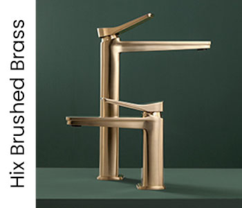 JTP HIX Brushed Brass Bathroom Taps