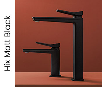 JTP HIX Matt Black Bathroom Taps