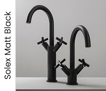 JTP Solex Matt Black Bathroom Taps