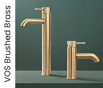 JTP VOS Brushed Brass Bathroom Taps