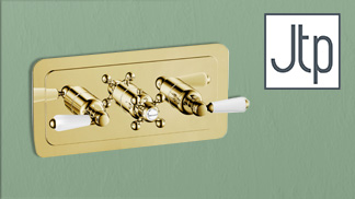 Just Taps Plus Grosvenor Lever Antique Brass Showers