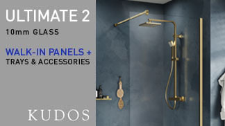 Kudos Ultimate2 Polished Gold 10mm Wet Room Panels