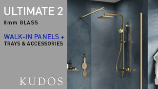 Kudos Ultimate2 Polished Gold 8mm Wet Room Panels