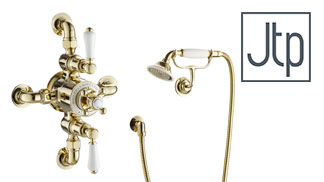 Just Taps Plus Grosvenor Lever Polished Gold Showers