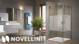 Novellini Brera G+F Hinged Shower Doors and Side Panel