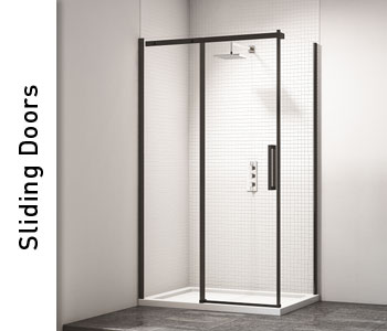 Merlyn Black Sliding Shower Doors and Enclosures