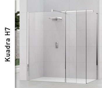 Novellini Kuadra H7 Wetroom Shower Enclosure with Fixed Deflector Panel