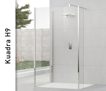 Novellini Kuadra H9 Wetroom Shower Enclosure with Fixed Deflector Panel