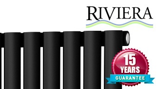 Riviera Ovalo Gloss Black Radiators