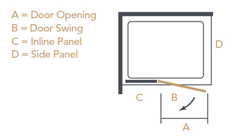 Merlyn Ionic Essence Hinged Door Dimensions