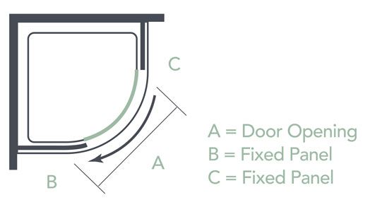 Merlyn Ionic Express Quadrant Enclosure Dimensions