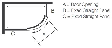Merlyn MBOX Offset Quadrant Enclosure Dimensions